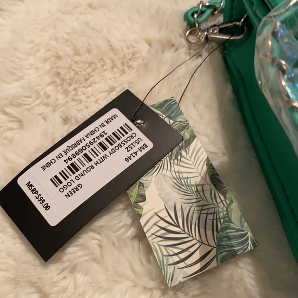 NWT Badgley Mischka Green Large Convertible Clutch - Picture 6 of 7
